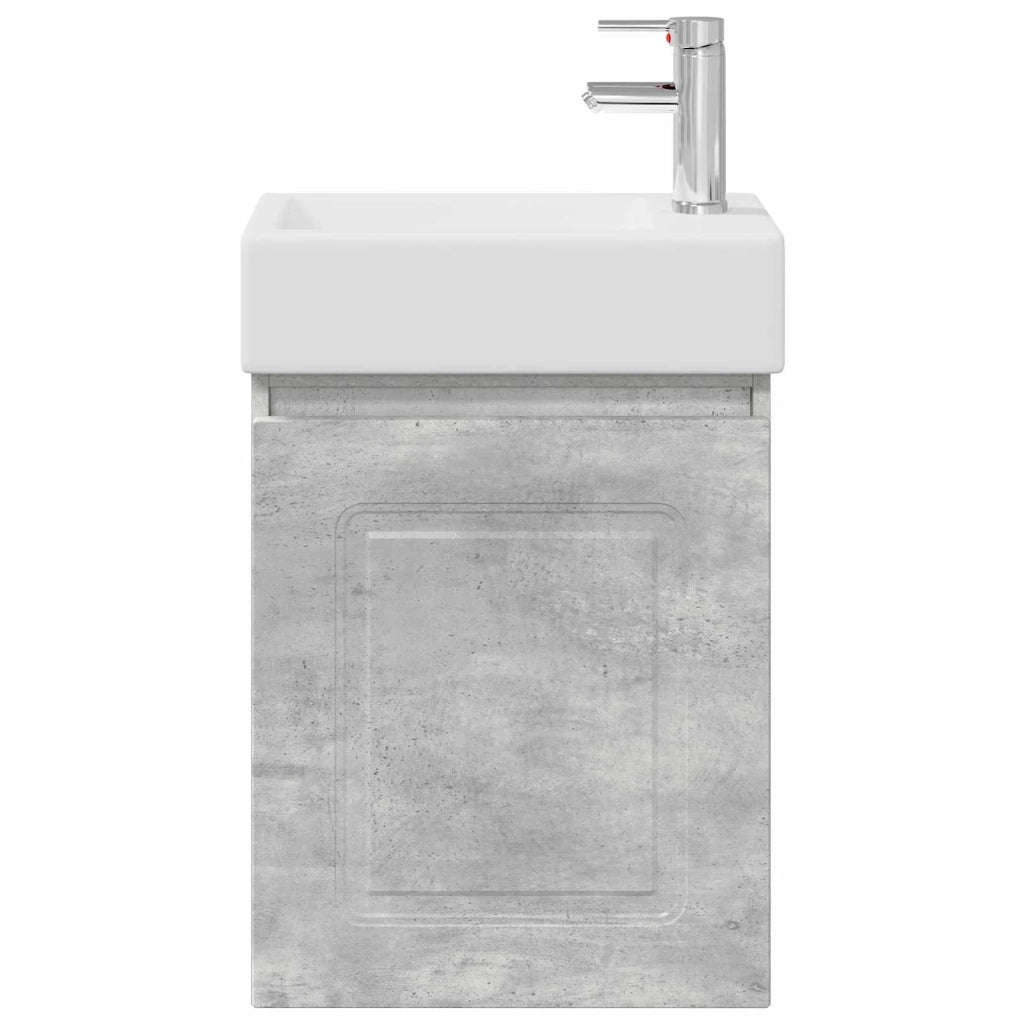 Mobile bagno con rubinetto Grigio Cemento 45,5 x 22,5 x 84 cm 889474