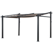 Pergola a parete 3 × 4 m FRÉJUS taupe - struttura in alluminio