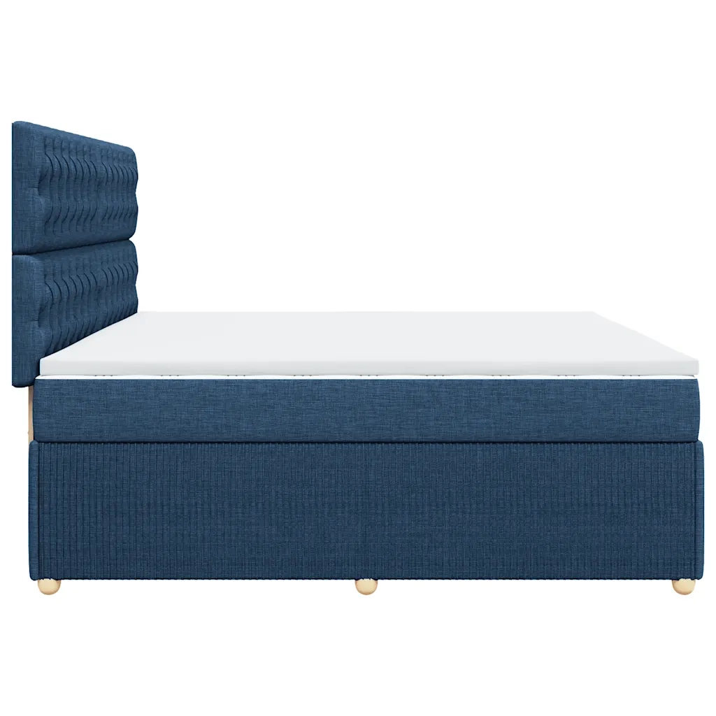 Giroletto a Molle con Materasso Blu 200x200 cm in Tessuto 3294476