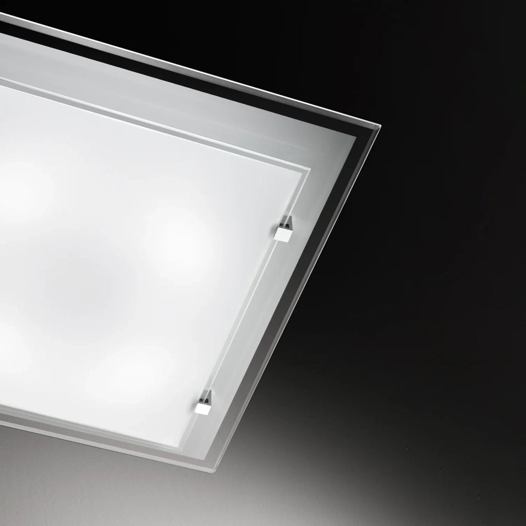 Plafoniera Moderna Plain Vetro Bianco Led 40W Dimmerabile Ip20