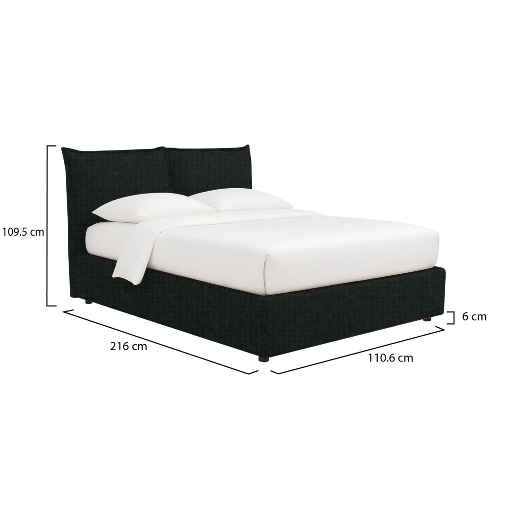 Newquay, Letto Singolo Sfoderabile Made in Italy, Grigio Scuro