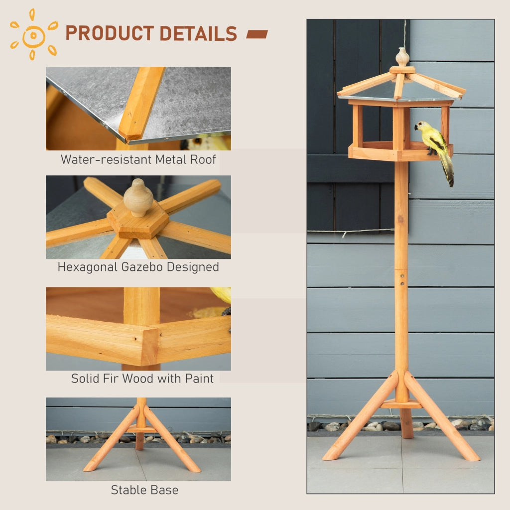 Casetta per uccelli con supporto ¨C zephmum ¨C in legno con tetto in zinco 40x40x113 cm giallo