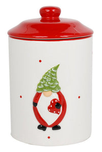 Biscottiera Decorativa Natalizia Ø20x13 cm in Ceramica