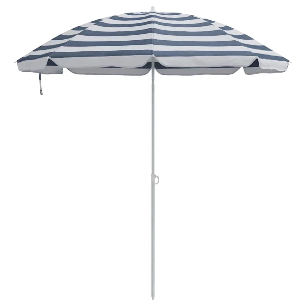 Ombrellone da spiaggia rotondo 206 x 206 x 212 cm leggero e resistente design minimalista in poliestere blu 02_0056701