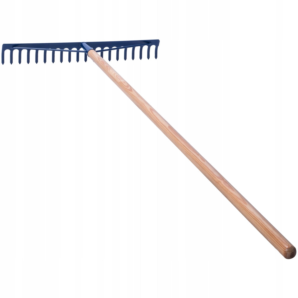 Rastrello in metallo KADAX per foglie, erba, sassi, giardino, robusto, 155 cm, con manico