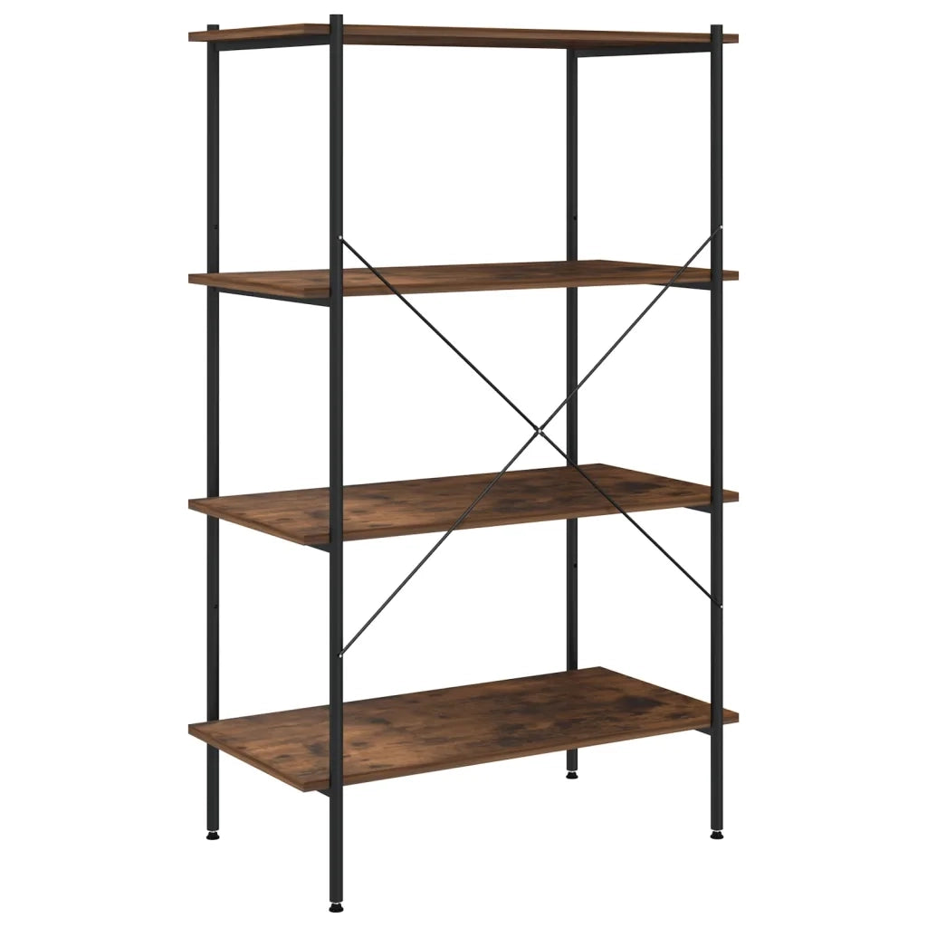 Scaffale con 4 Mensole Nero e Naturale 80x40x130 cm CFW9177648