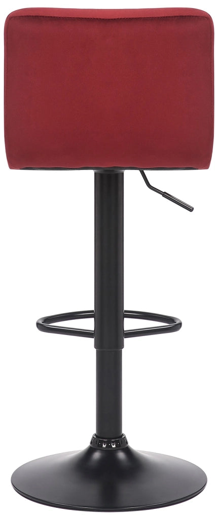 Sgabello imbottito bar Feni in velluto rosso