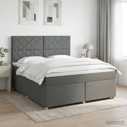 Letto box spring con materasso Grigio Scuro 140 x 190 cm 3453887