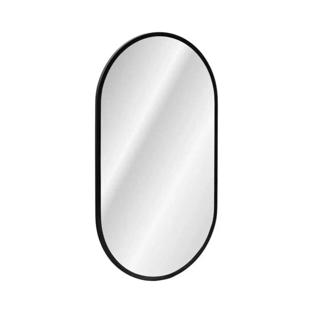 Set ICON: mobile sottolavabo 60cm + piano per lavabo + lavabo da appoggio + specchio ovale verticale LED + colonna