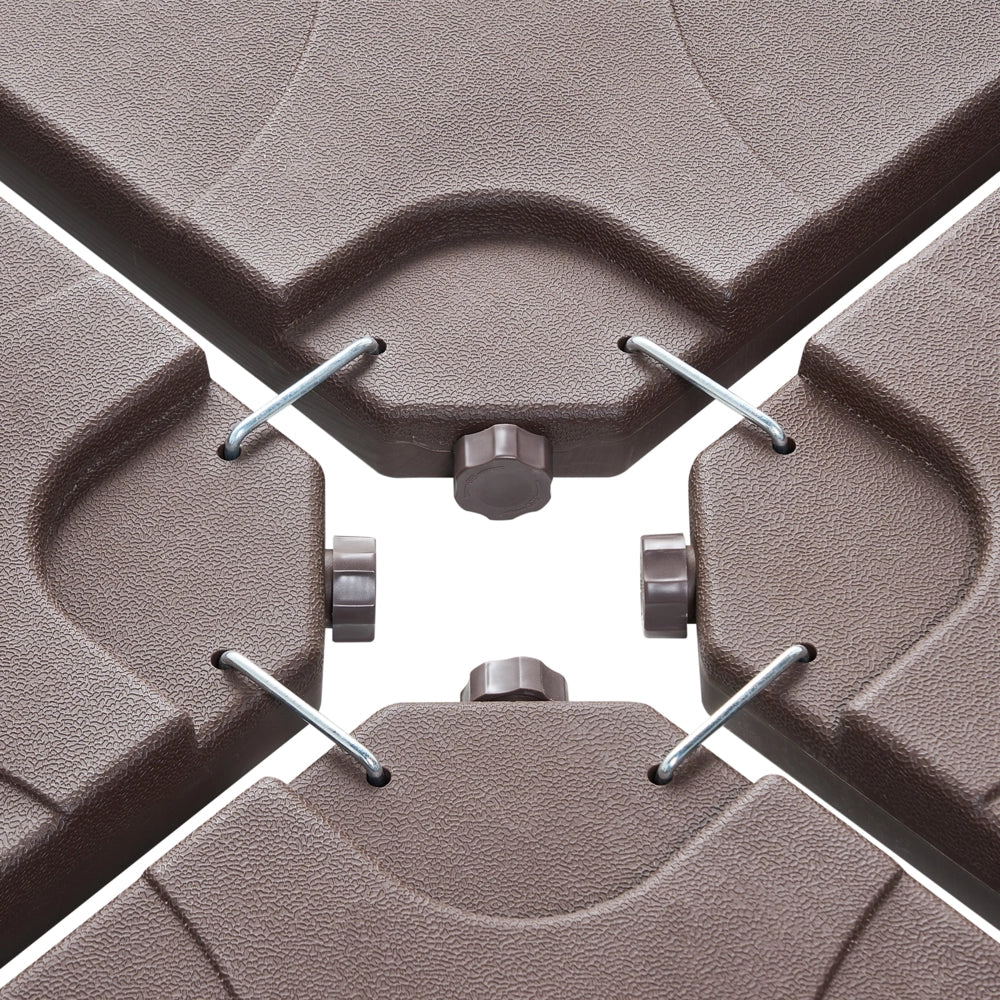 Ombrellone Base Taupe Nero Materiale Sintetico Quadrato 104 x 104 cm