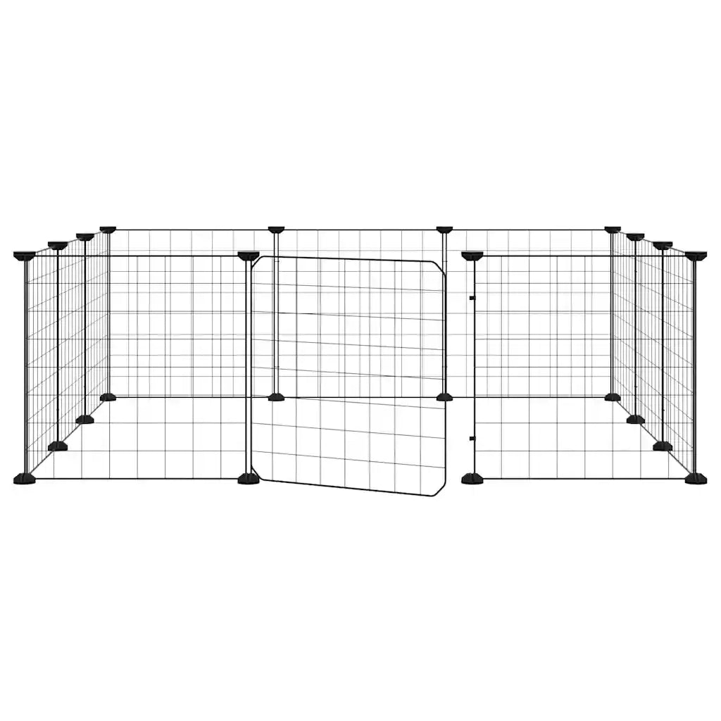 Gabbia per Animali 12 Pannelli con Porta Nero 35x35 cm Acciaio cod mxl 53795