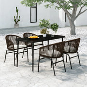 Set Mobili da Pranzo per Giardino 5 pz Marrone cod mxl 42153