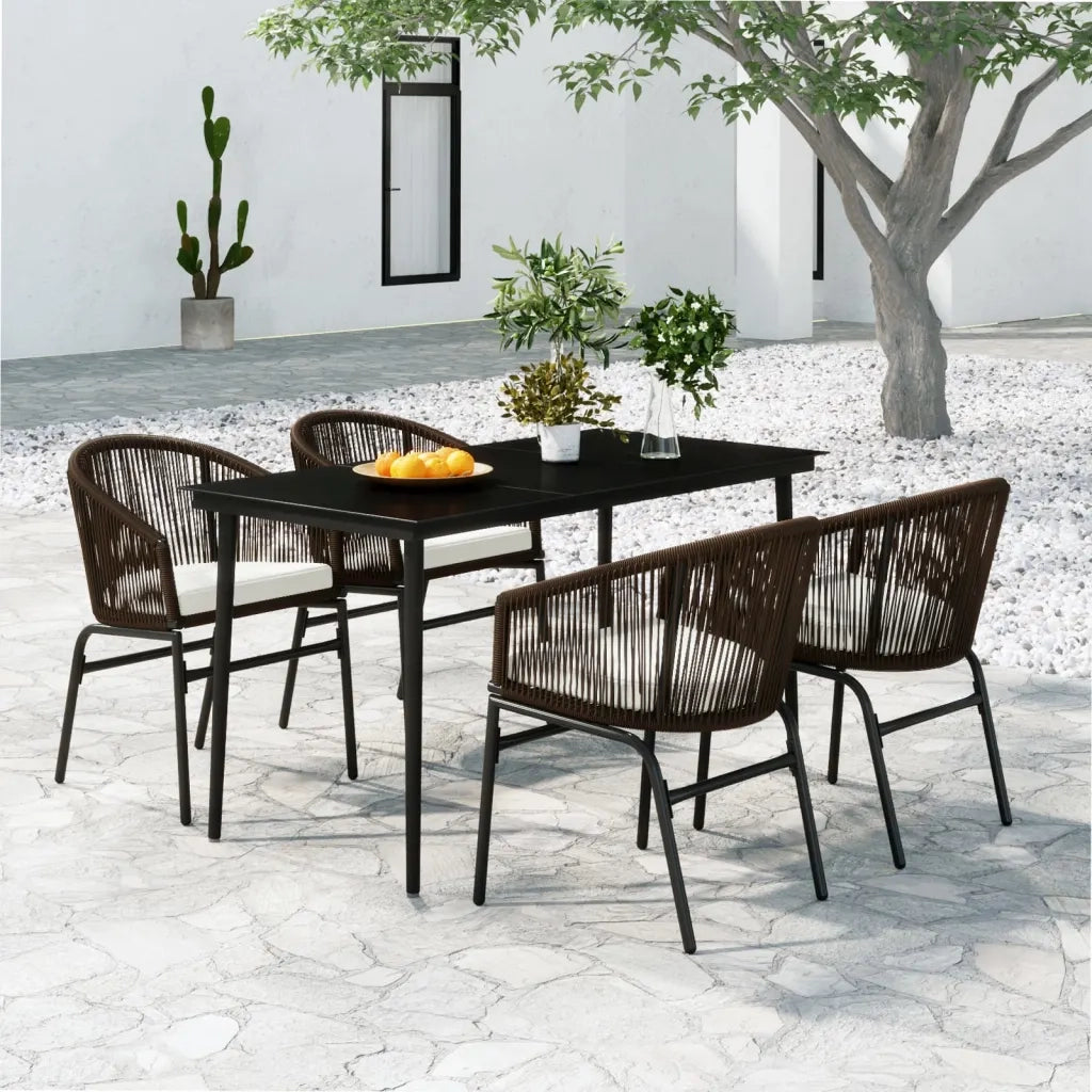 Set Mobili da Pranzo per Giardino 5 pz Marrone cod mxl 42153
