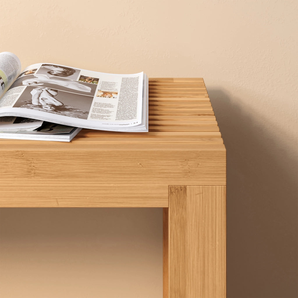Panca da Scarpe Korjad Seduta in Bambù Naturale 90 x 33 x 43 cm [en.casa]