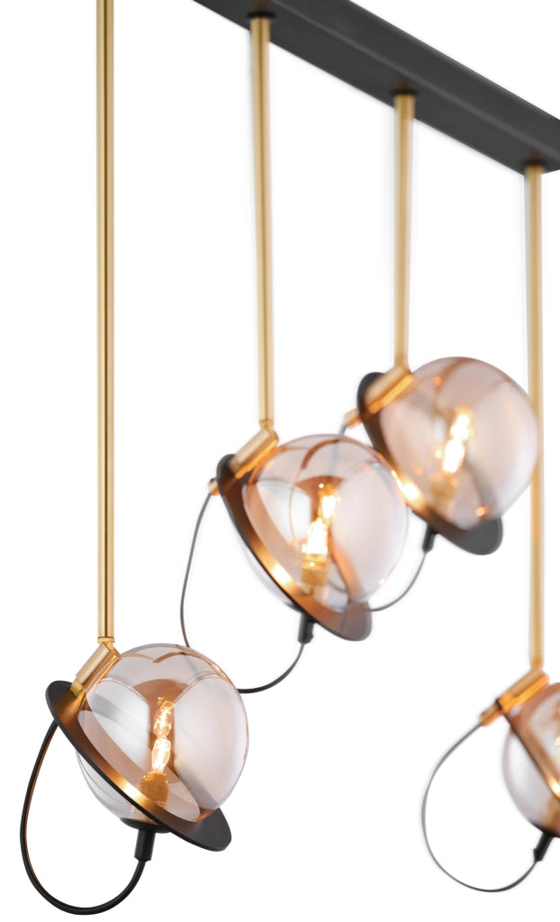 Lampada sospesa moderna nero oro 80cm 4xG9 Jupiter Planet