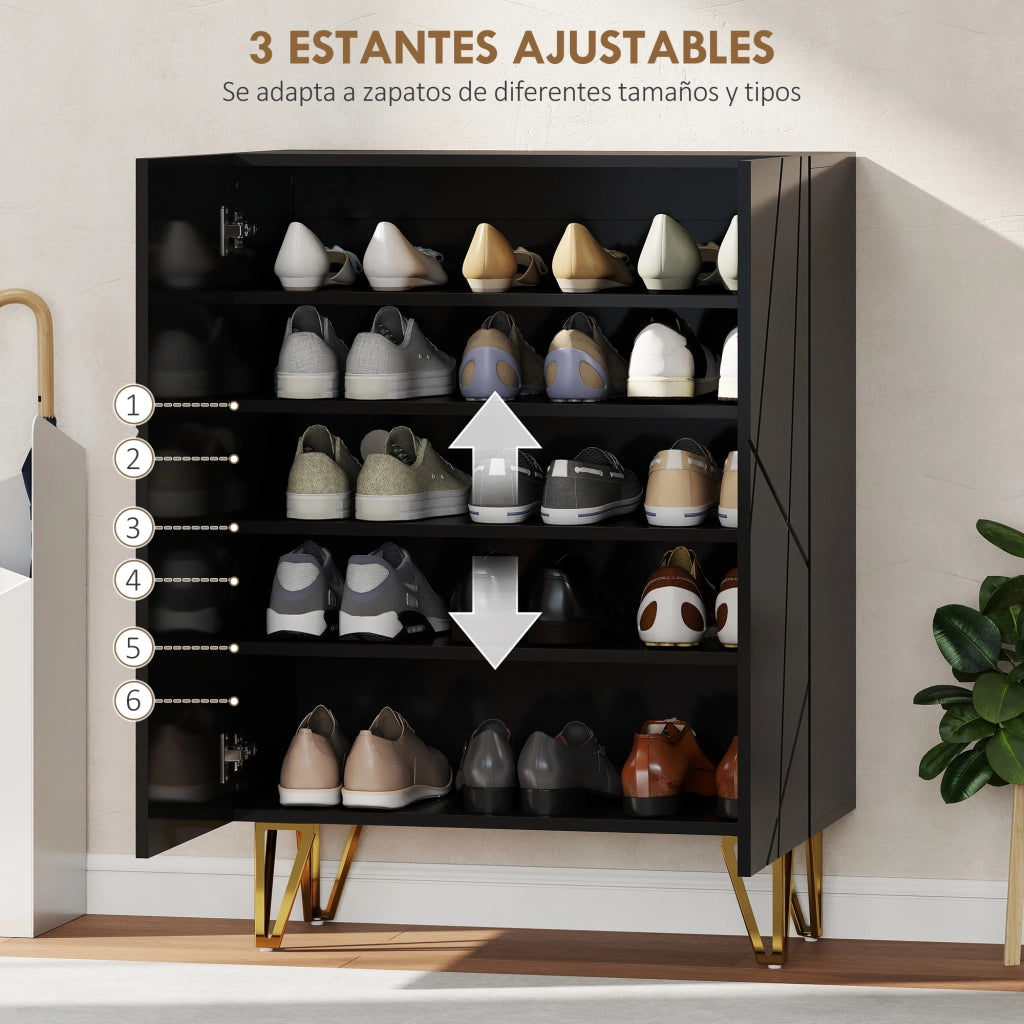 Scarpiera con Ripiani Aggiustabili ¨C zephmum ¨C Nero 72x31.5x95 cm