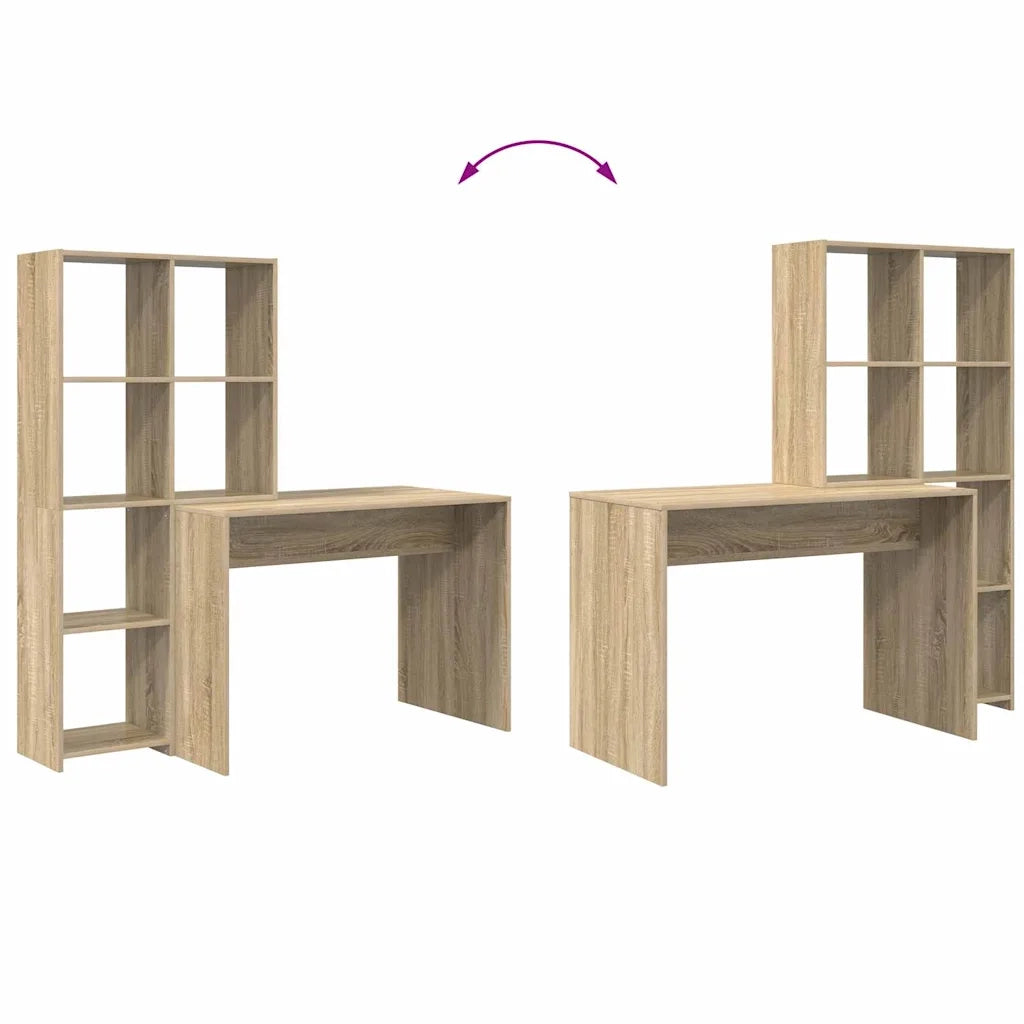 vidaXL Scrivania rovere sonoma 138.5 x 55 x 143 cm Legno multistrato