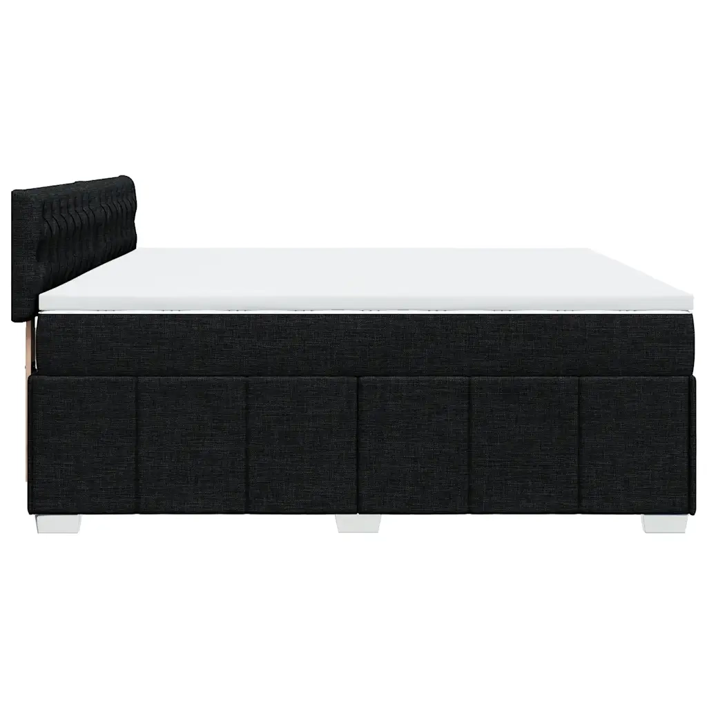 vidaXL Giroletto a Molle con Materasso Nero 200x200 cm in Tessuto