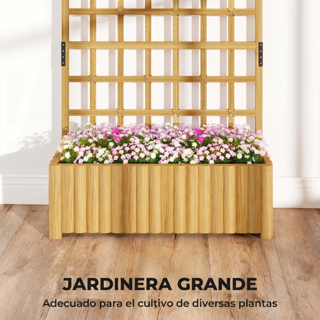 Graticcio per Giardino con Vasi ¨C zephmum ¨C 90x30x180 cm Legno Naturale