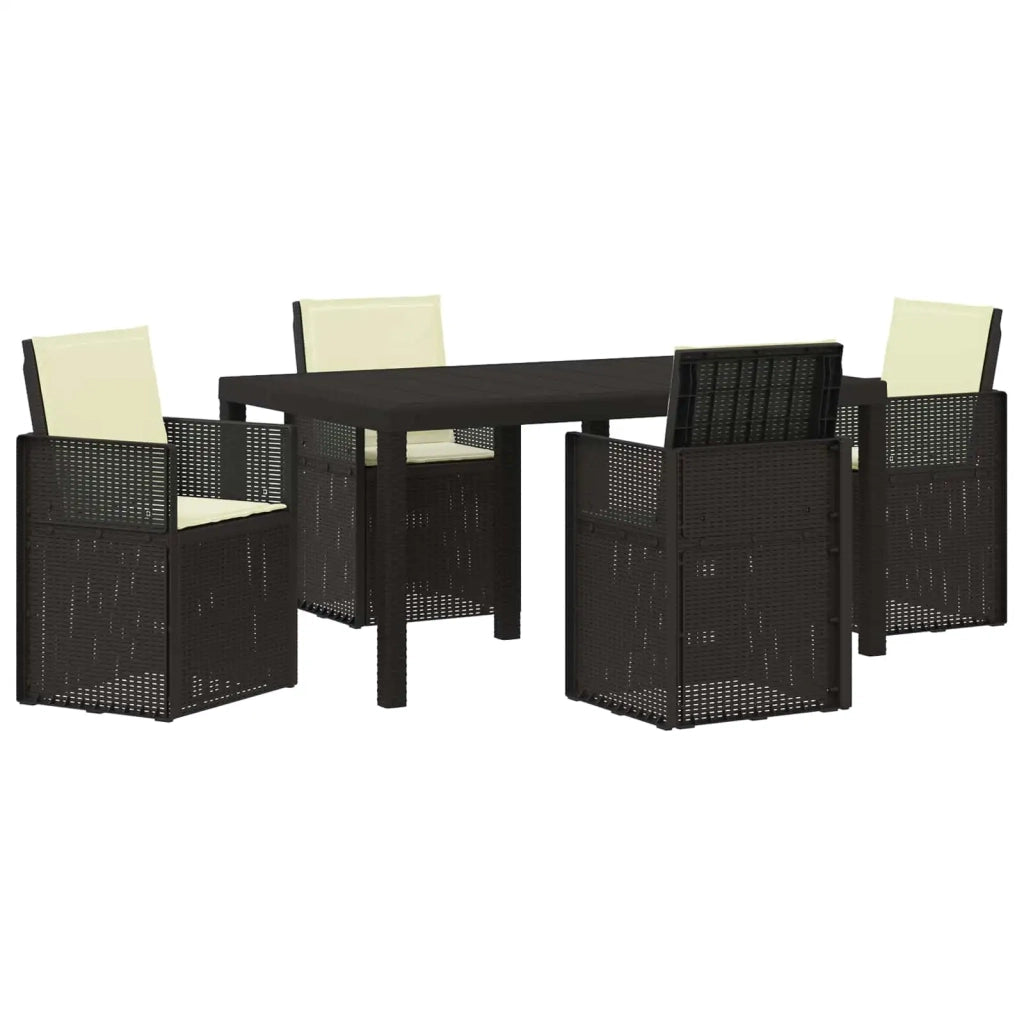 Set da Pranzo per Giardino 5 pcs Antracite e Crema PP