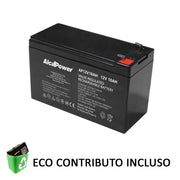 Alca power batteria al piombo da 12v 10ah ricaricabile per ups e illuminazione di emergenza