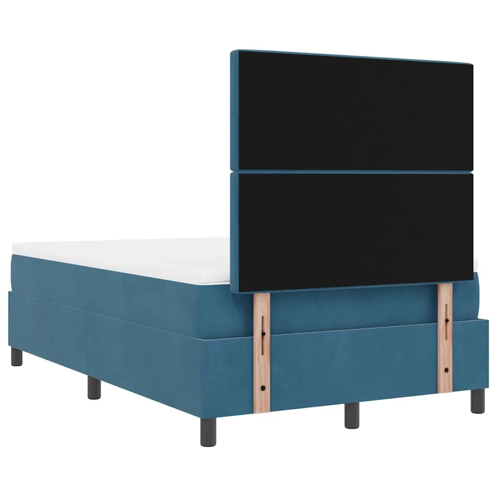Letto a molle con materasso Blu Scuro 120 x 200 cm Velluto 3339762