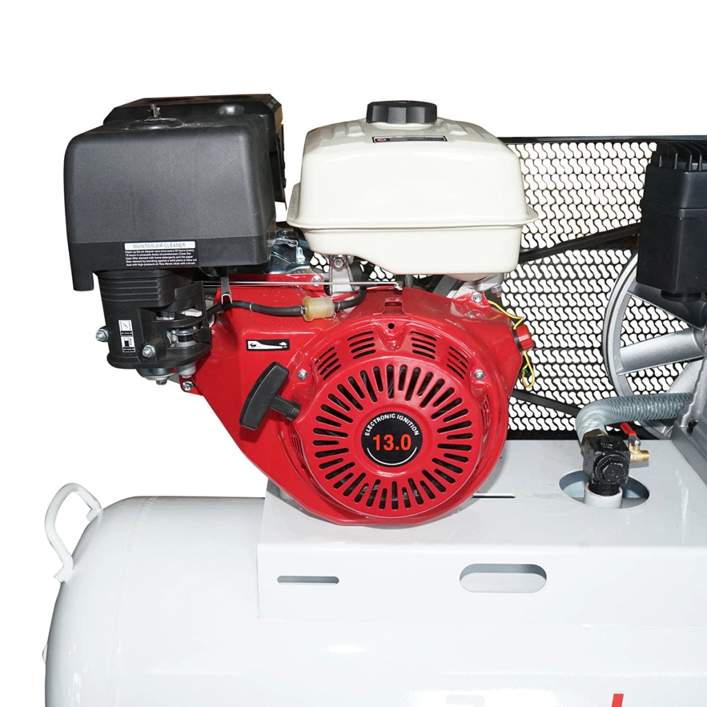 Compressore d'aria a cinghia da 200 litri, motore a benzina da 13 CV, pressione massima 8 bar, volume di aspirazione aria 600 l/min Breckner Germany