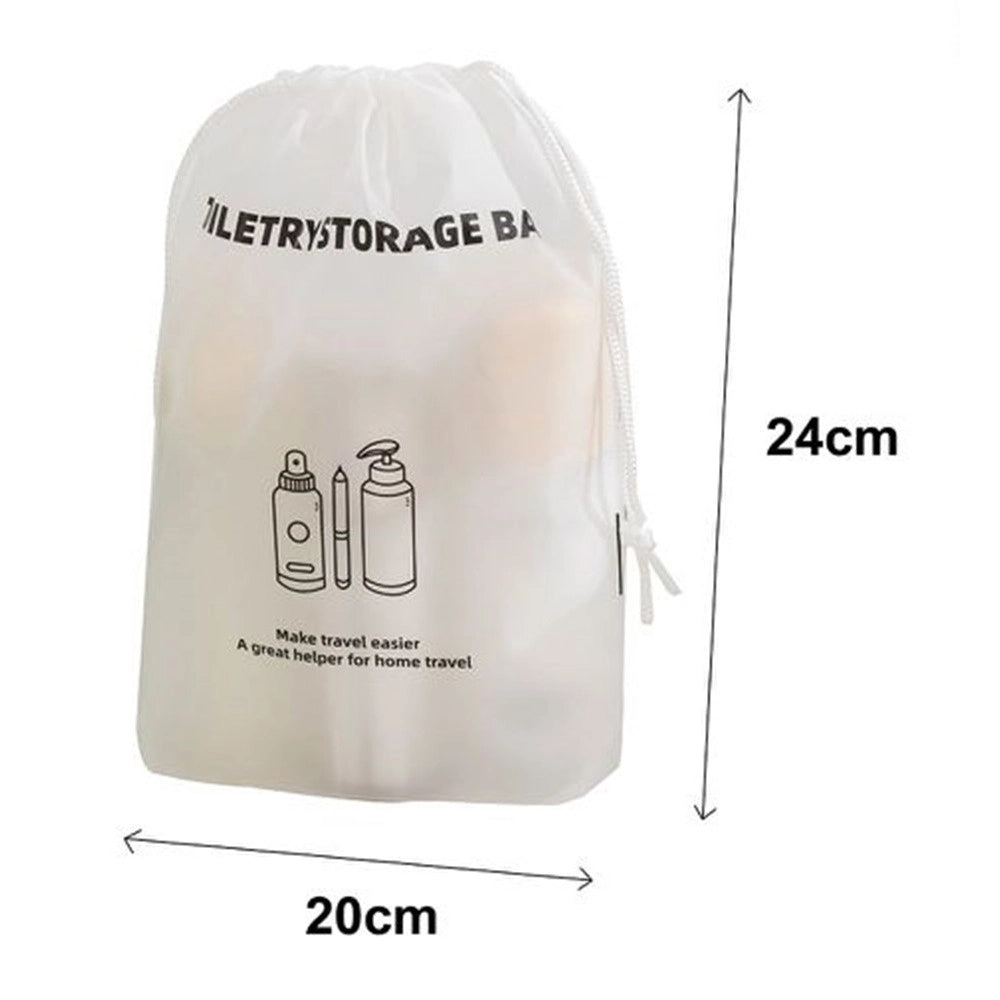 Trade Shop - Set 3pz Organizer Da Viaggio Borsa Per Articoli Toilette Casa 20x24cm Sacco Con Coulisse 87701 -