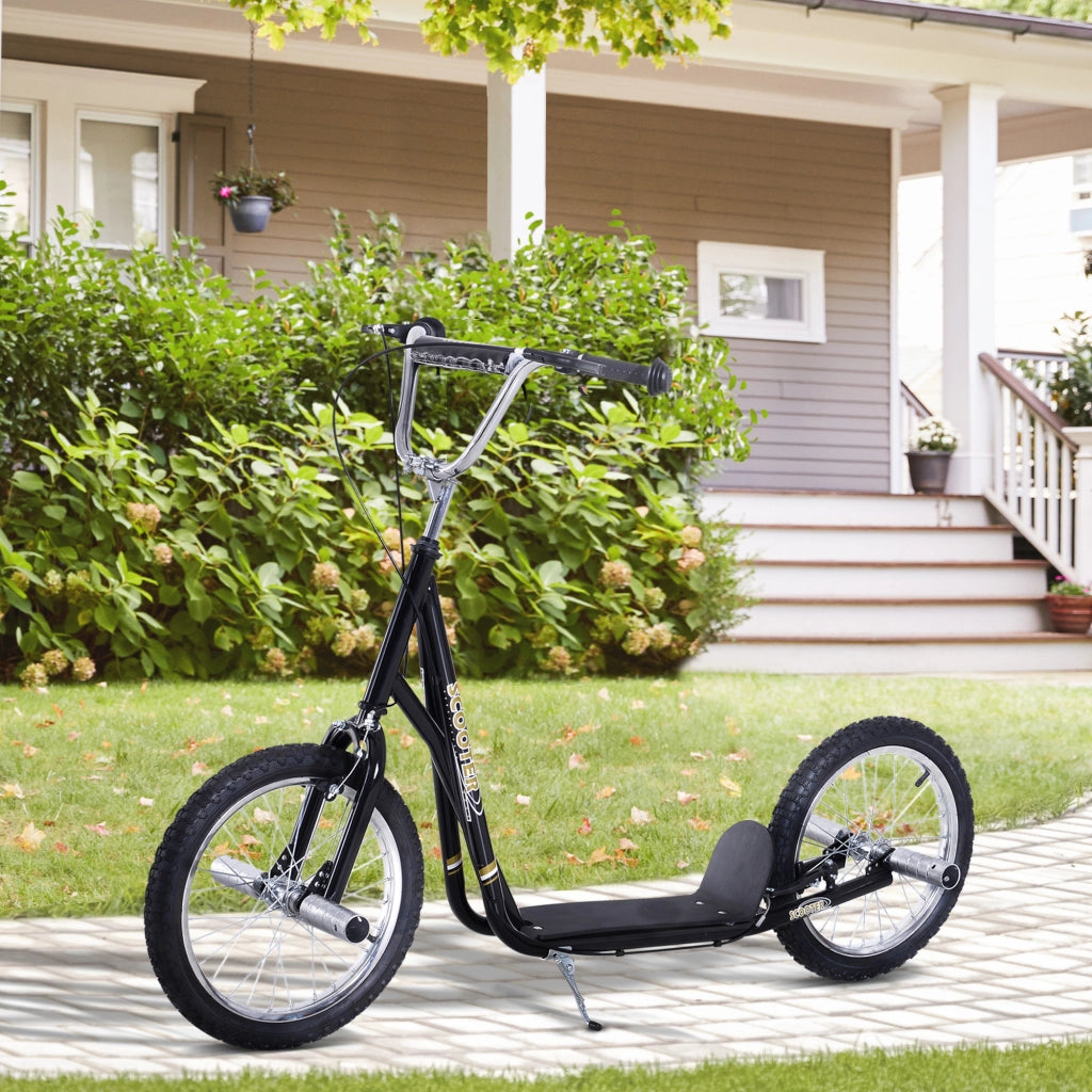 Scooter per bambini 5+ anni con ruote 16' pneumatici ¨C zephmum ¨C 143x58x92-100 cm nero