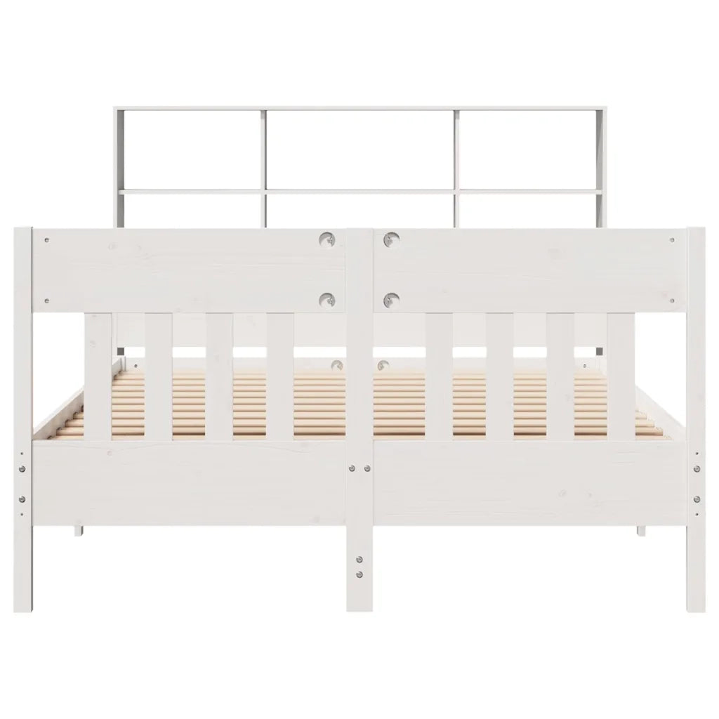 Letto senza Materasso Bianco 140x190 cm Legno Massello di Pino 3323234