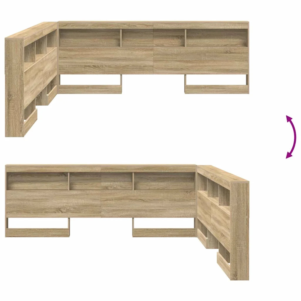vidaXL Testata contenitore rovere sonoma 200 cm Legno multistrato