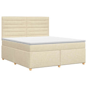 Letto box spring con materasso Crema 140 x 200 cm Tessuto 3453898