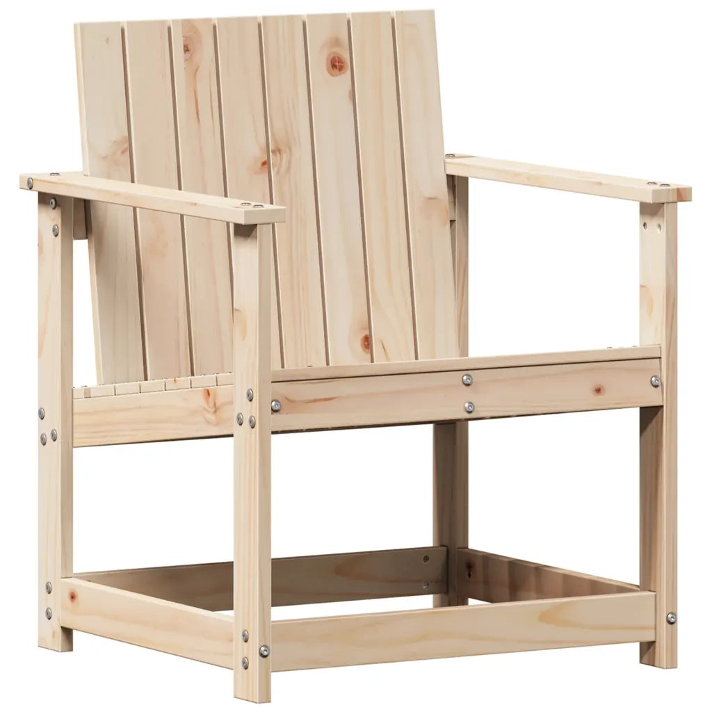 Sedia da patio-Sedia da Giardino 62x56x77 cm in Legno Massello di Pino