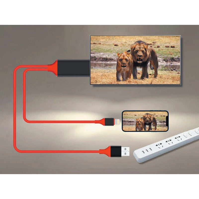Adattatore Da Lightning A HDMI HDTV Cavo 2 Metri Per Smartphone Android A TV Monitor Proiettore