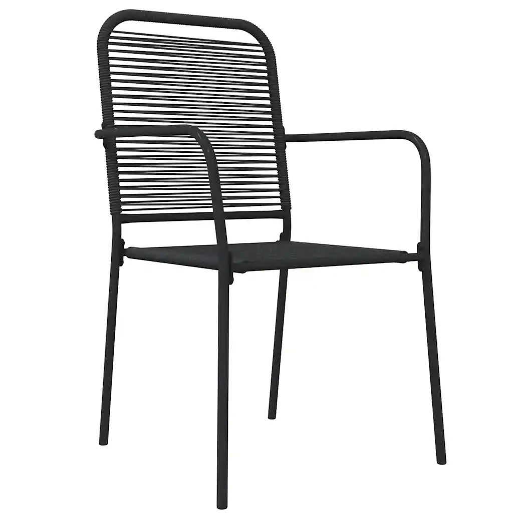 Set da Pranzo da Giardino 5 pz Nero Corda di Cotone e Acciaio 3156540