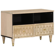 Mobile TV multimediale mensola TV credenza TV sala da pranzo soggiorno camera da letto 70 x 33 x 46 cm legno massello di mango marrone 02_0026181