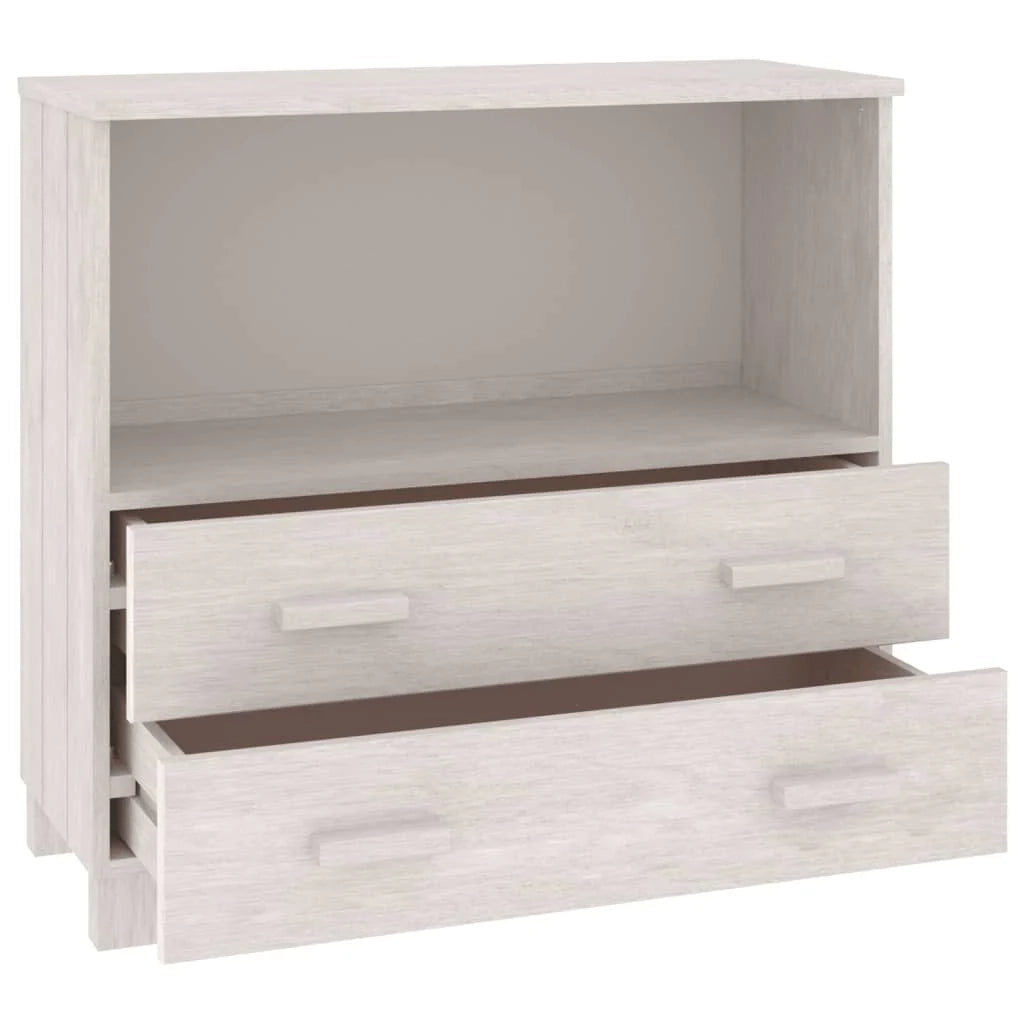 Buffet credenza cassettiera armadio mobile contenitore organizer per cucina soggiorno salotto 85 x 35 x 80 cm legno massello di pino bianco 02_0032134