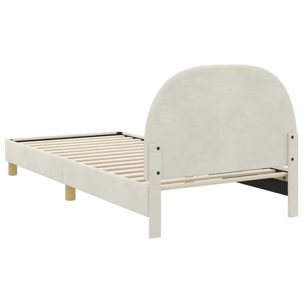 Struttura letto bambini con testata Crema 80 x 200 cm Velluto