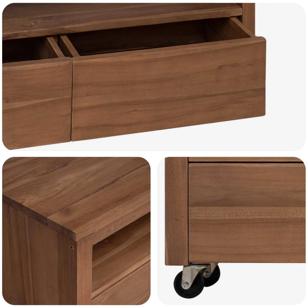 Mobile TV 110 x 30 x 40 cm Naturale Legno di teak solido 42026902