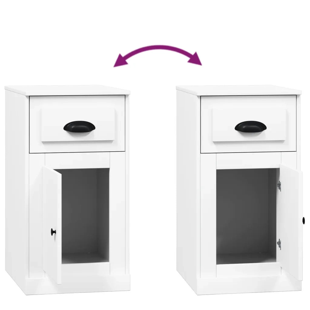 Mobiletto laterale con cassetto decorativo 40 x 50 x 75 cm legno composito bianco 02_0048269