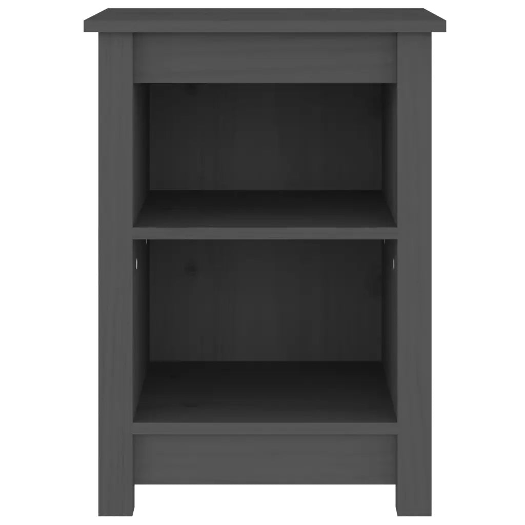 Comodino-Tavolino da notte Grigio 40x35x55 cm in Legno Massello di Pino