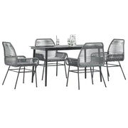 Set da Pranzo da Giardino 5 pz con Cuscini Polyrattan Vetro 3334480