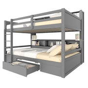 LETTO A CASTELLO 90x200 cm Grigio con cassetto e vani contenitore