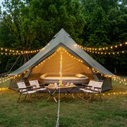 Tenda A Campana Per Campeggio 300 X 300 X 200 Cm In Poliestere Verde Scuro Con Apertura Per Stufa