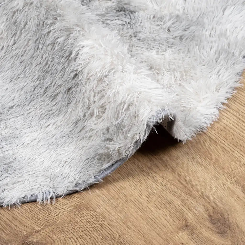 Tappeto Shaggy a Pelo Lungo NAVARRA Grigio Argento 200x200cm 4102924