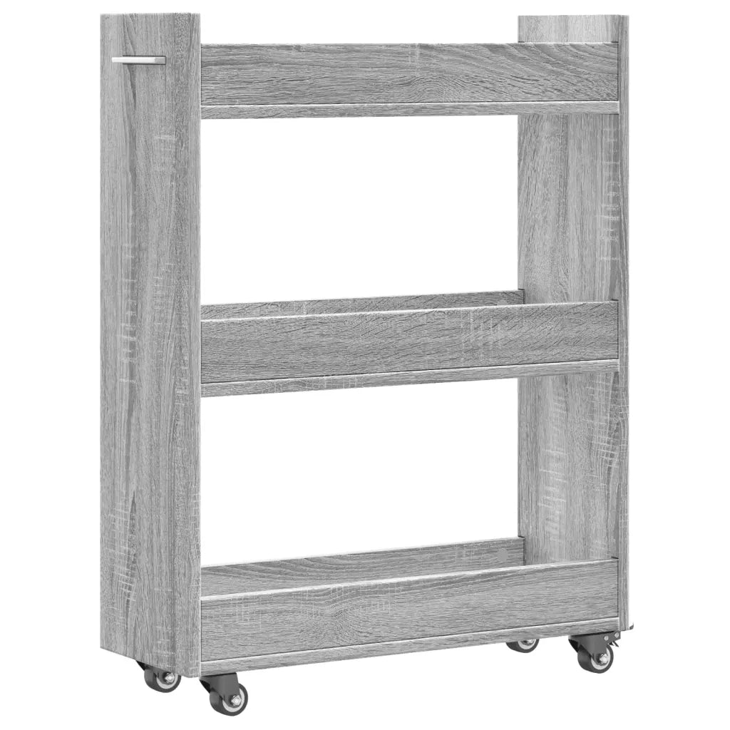 Mobile con Ruote Grigio Sonoma 60x22x79 cm in Legno Multistrato 840420