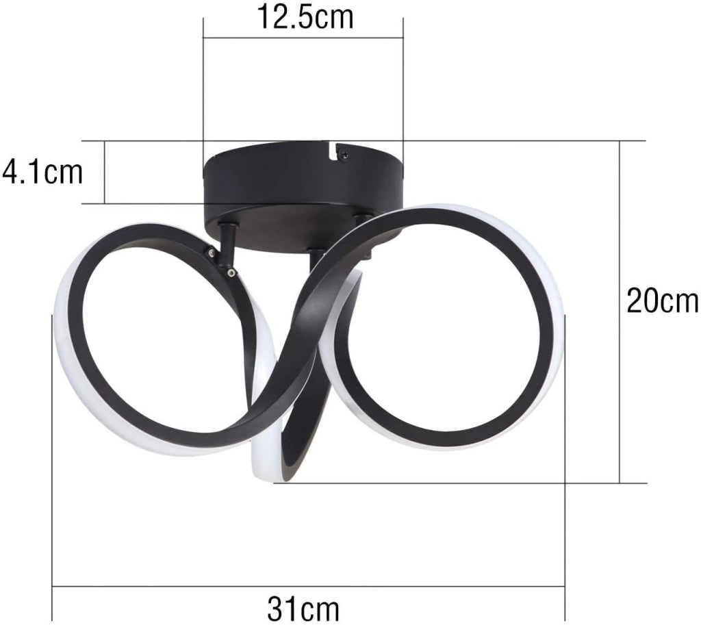 ZMH Lampada da soffitto plafoniera LED moderna 31cm alluminio per interni soggiorno camera letto
