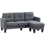 Divano angolare 3 posti con chaise longue reversibile ¨C zephmum ¨C grigio