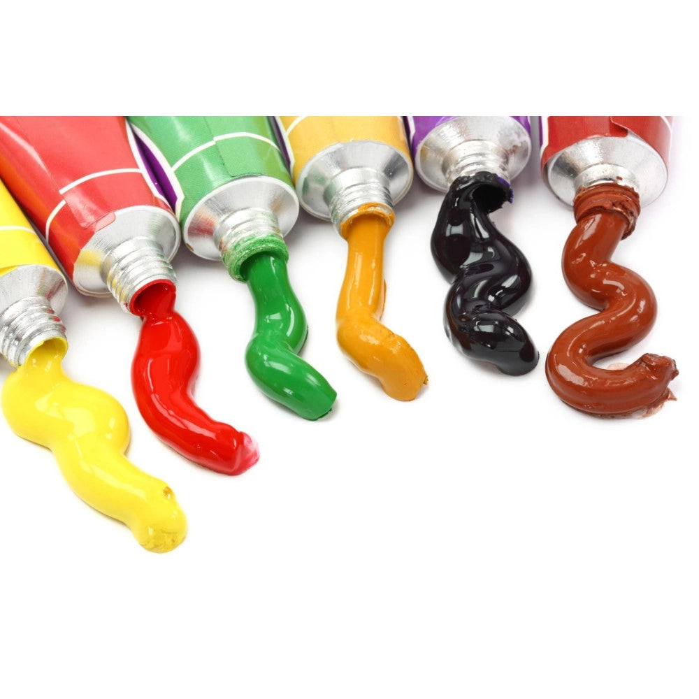 Trade Shop - Set 10 Colori A Tempera Con Omaggio 2 Pennelli Per Disegno Artistico Pittura -