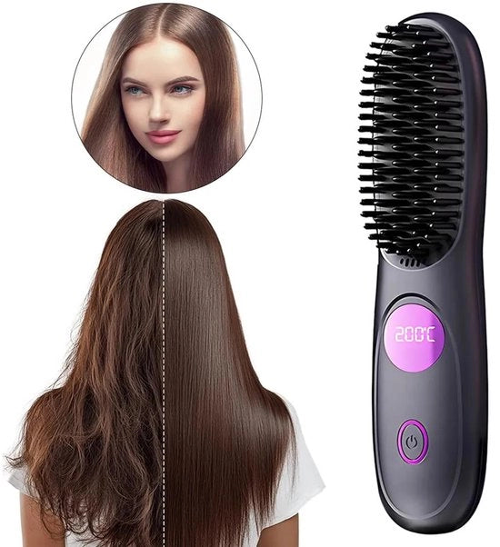 Tang per capelli, stijlkam, stilettang per capelli senza fili, mini-stilettang portatile con 3 impostazioni di temperatura e display LED per lo stile dei capelli.
